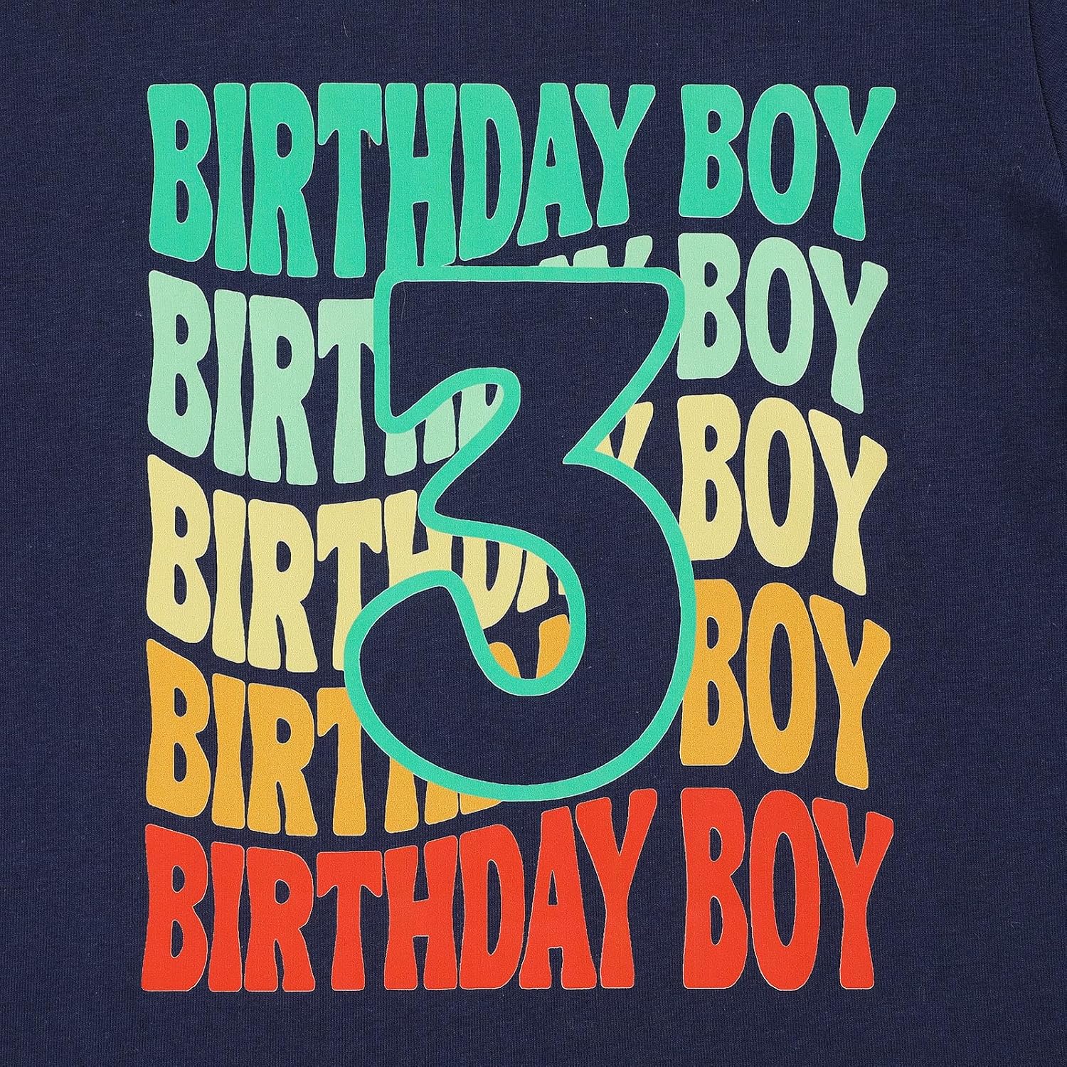 Toddler Boy 3rd Birthday Shirt, 3 Year Old Short Sleeve 2-Sided Print Cotton T-Shirt 3T