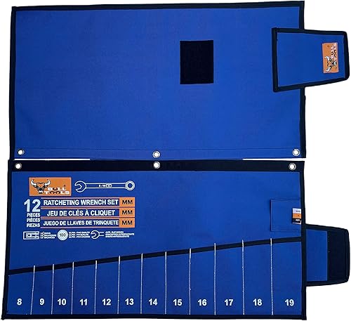 Miniatura 8 de Wrench & Tool Roll Up SAE Pouch Organizer Bag Handmade Waterproof Printed Ballistic Polyester Canvas for Craftsman Gear Drive User Portable Easy Grip