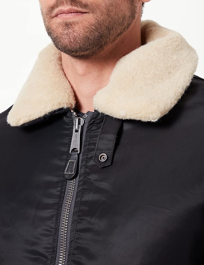 Schott NYC Oharars Unisex Bomber, Black/Beige, XL : Amazon.co.uk