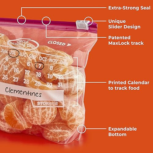 Miniatura 4 de Hefty Slider - Bolsas de almacenamiento para calendario, tamaño de cuarto de galón, 40 unidades (paquete de 4), 160 en total