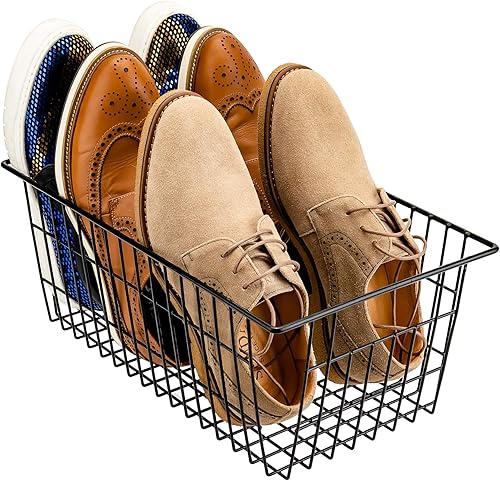 Miniatura 7 de Cesta organizadora de alambre para almacenamiento de metal, para despensa, grande, para armarios de cocina, despensa, congelador, baño, armarios,