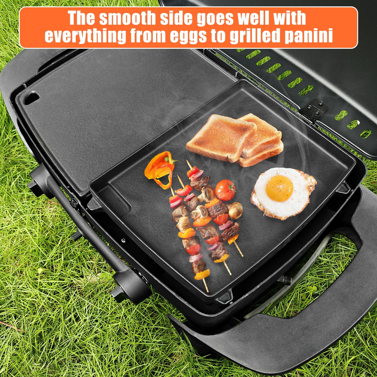 Denmay 32 x 24 cm piastra in ghisa per Enders Urban, Urban Pro, Explorer, Explorer Pro, Grill a gas per Enders 2075, accessorio per piastra per barbecue massiccia, 1 pezzo