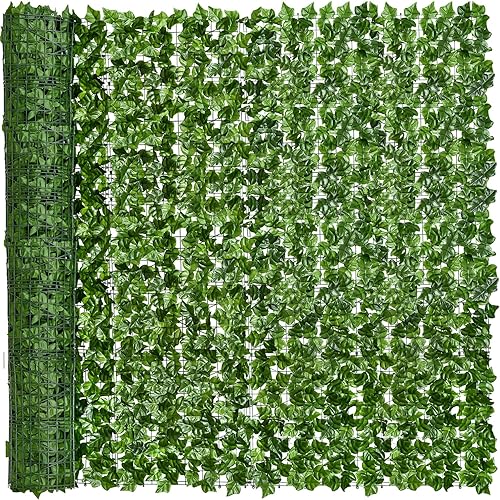 DearHouse Valla de privacidad de hiedra artificial, valla de setos artificiales de 157.5 x 78.7 pulgadas y decoración de hojas de hiedra sintética