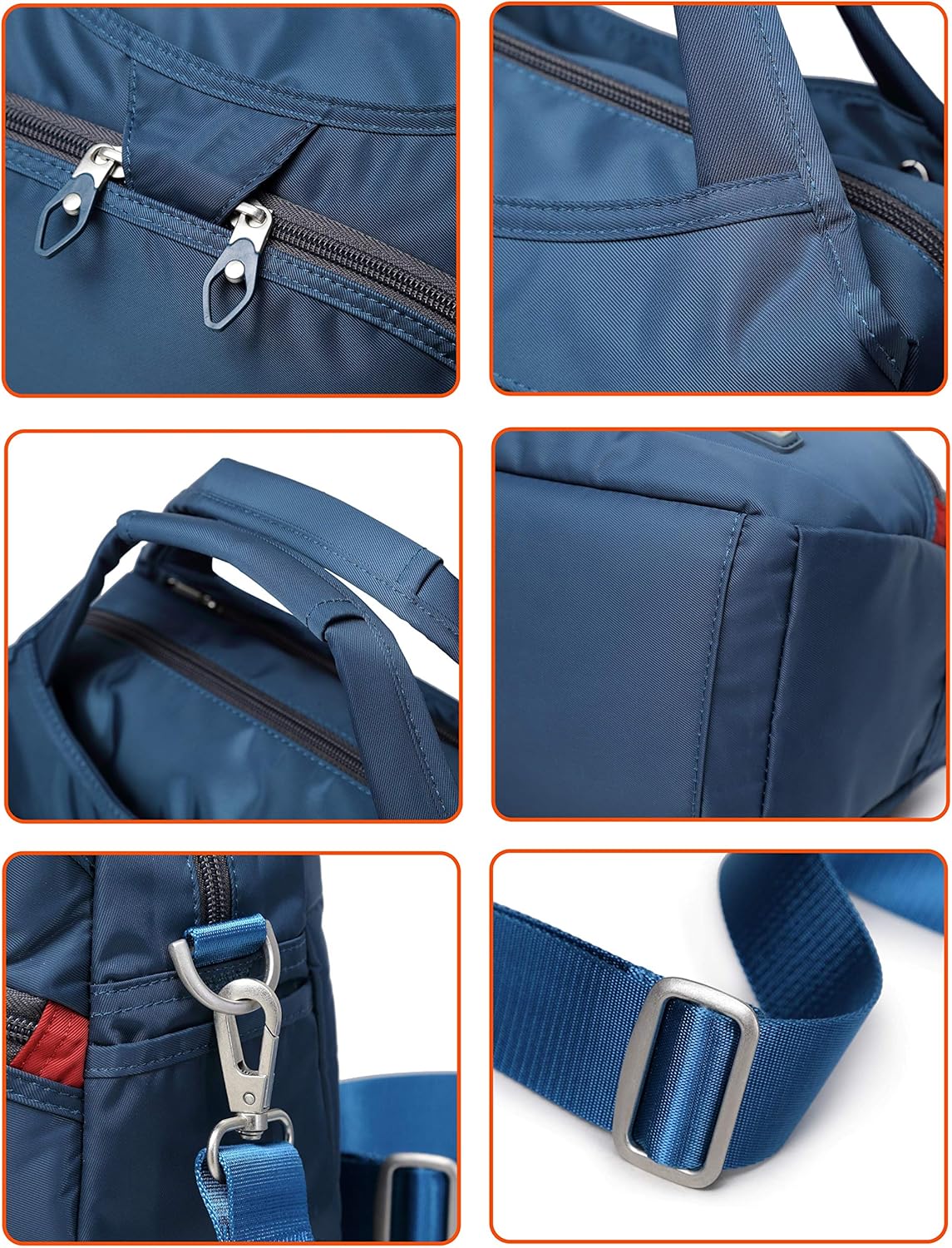 Waterproof Nylon Crossbody Bags for Women Multi-Pocket Shoulder Bag Travel Purse and Handbag - Image 5