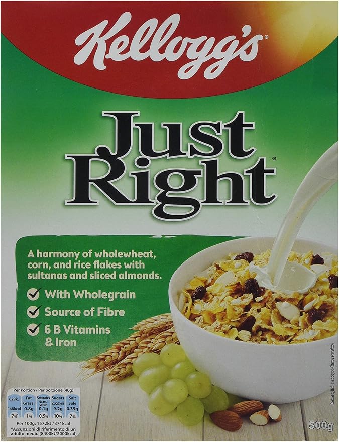 Kellogg's Just Right Original Cereal, 500g Amazon.co.uk Grocery