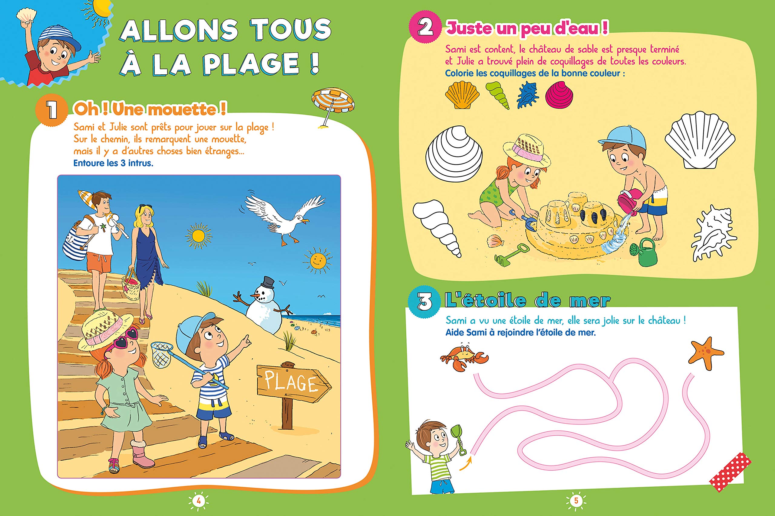 100 Jeux de vacances - Sami et Julie - De la Moyenne à la Grande Section - Cahier de vacances 2026: De la moyenne à la grande section. Avec 1 crayon