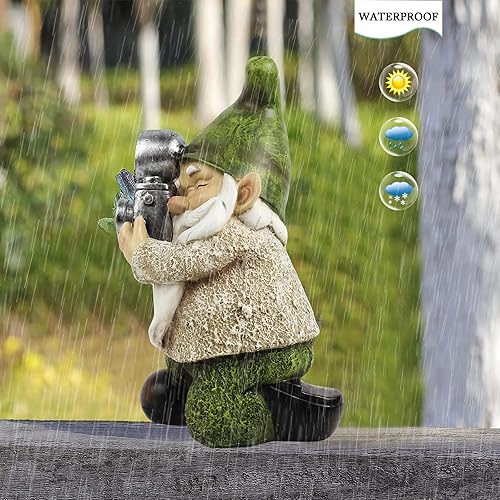 Miniatura 6 de Decoraciones de gnomos de jardín para patio, estatua solar de gnomo de jardín, divertida decoración al aire libre para patio, césped, regalos únicos