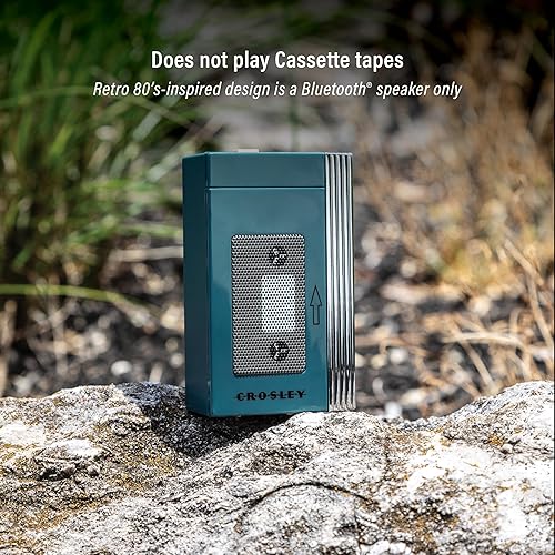 Miniatura 5 de Crosley CR3047A-TL Mini Altavoz Bluetooth portátil retro de los años 80, inalámbrico con micrófono, vintage, verde azulado