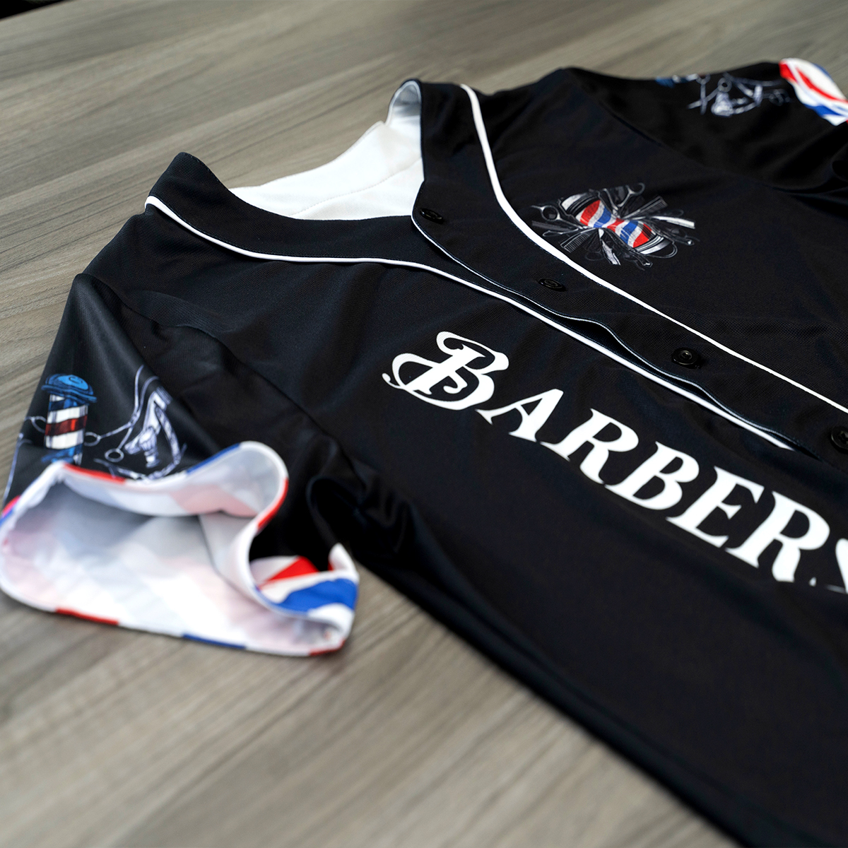 Camiseta de béisbol Barber Shop para hombres, con diseño multicolor miniatura 6
