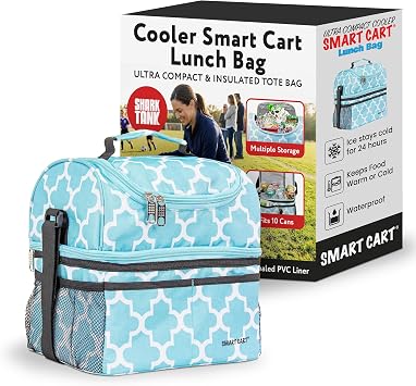 dbest Products Ultra Compact Cooler Smart Cart Lunch Bag Insulated Tote Women Men Camping Accessories Beach Loncheras para Mujer Hombres