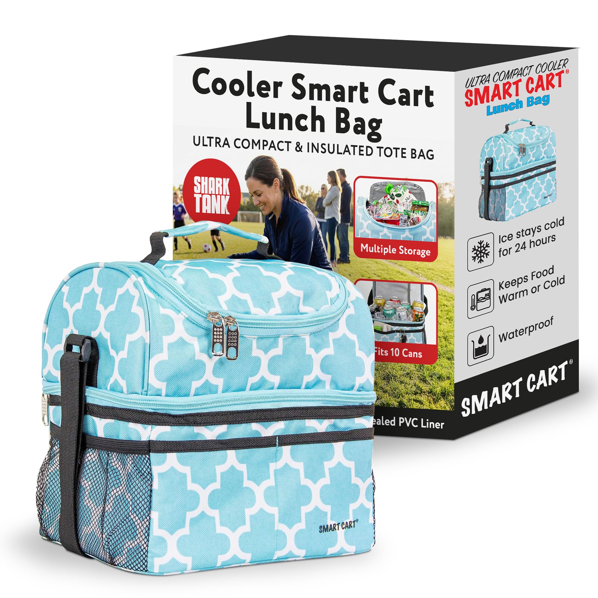 dbest Products Ultra Compact Cooler Smart Cart Lunch Bag Insulated Tote Women Men Camping Accessories Beach Loncheras para Mujer Hombres