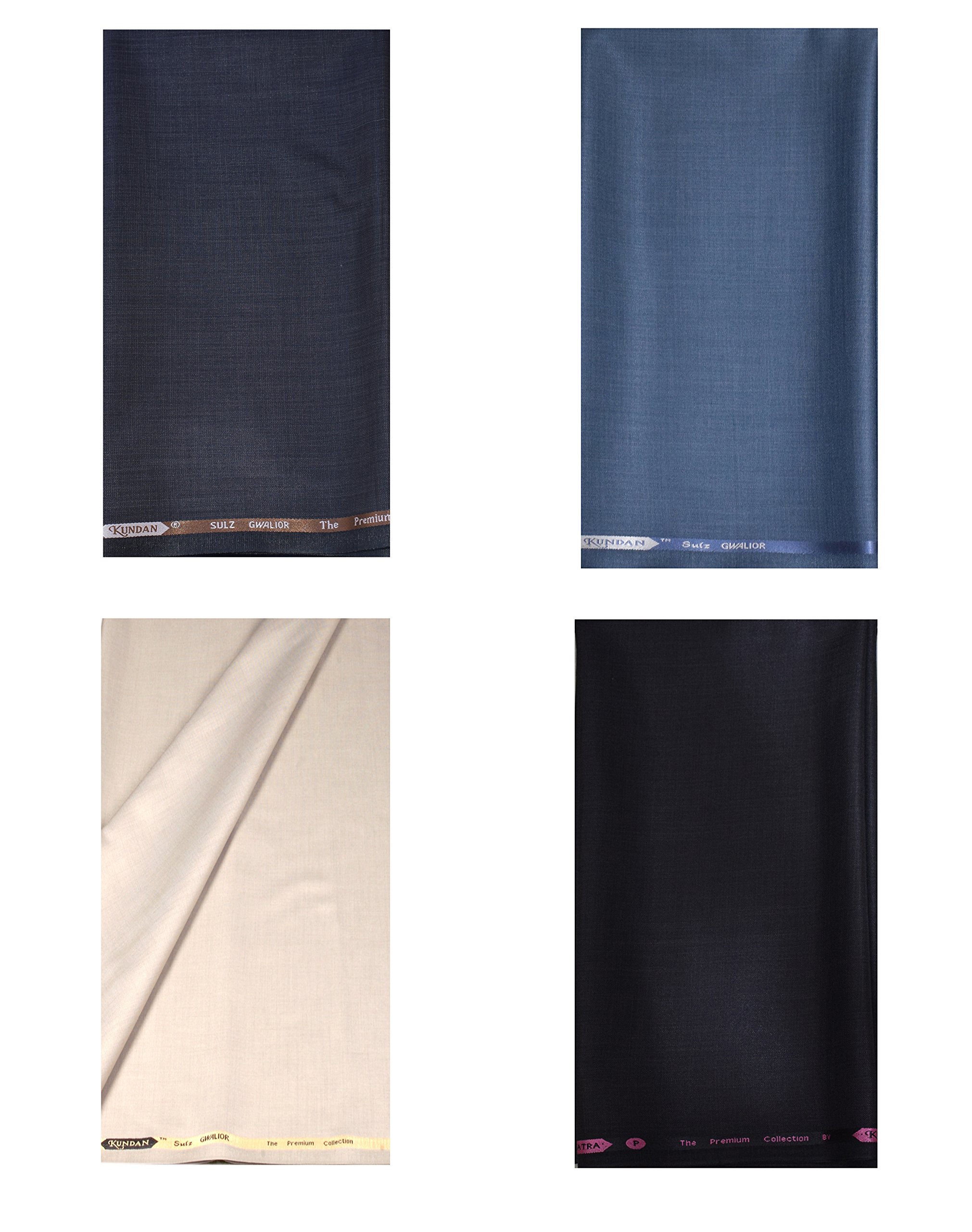Men's Executive Fancy Formal Trouser Fabric Combo Set (4 Pant Piece for Men) (1.30 Meters, Brown, Blue, Beige & Black)-image-5
