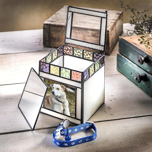 Miniatura 4 de J Devlin Glass Art Urna de recuerdo conmemorativo de vitrales para mascotas para perro o gato