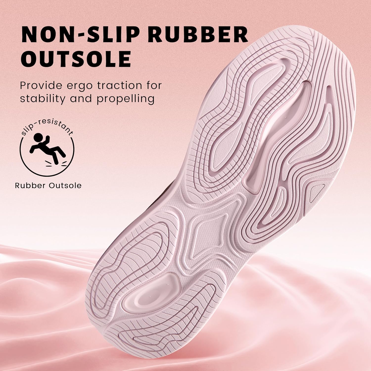 Wondamo Women's Walking Shoes Slip On Comfortable Rebound Running Tennis Shoes Lightweight Breathable Non Slip Supportive Casual Athletic Fashion Sneakers - Image 5