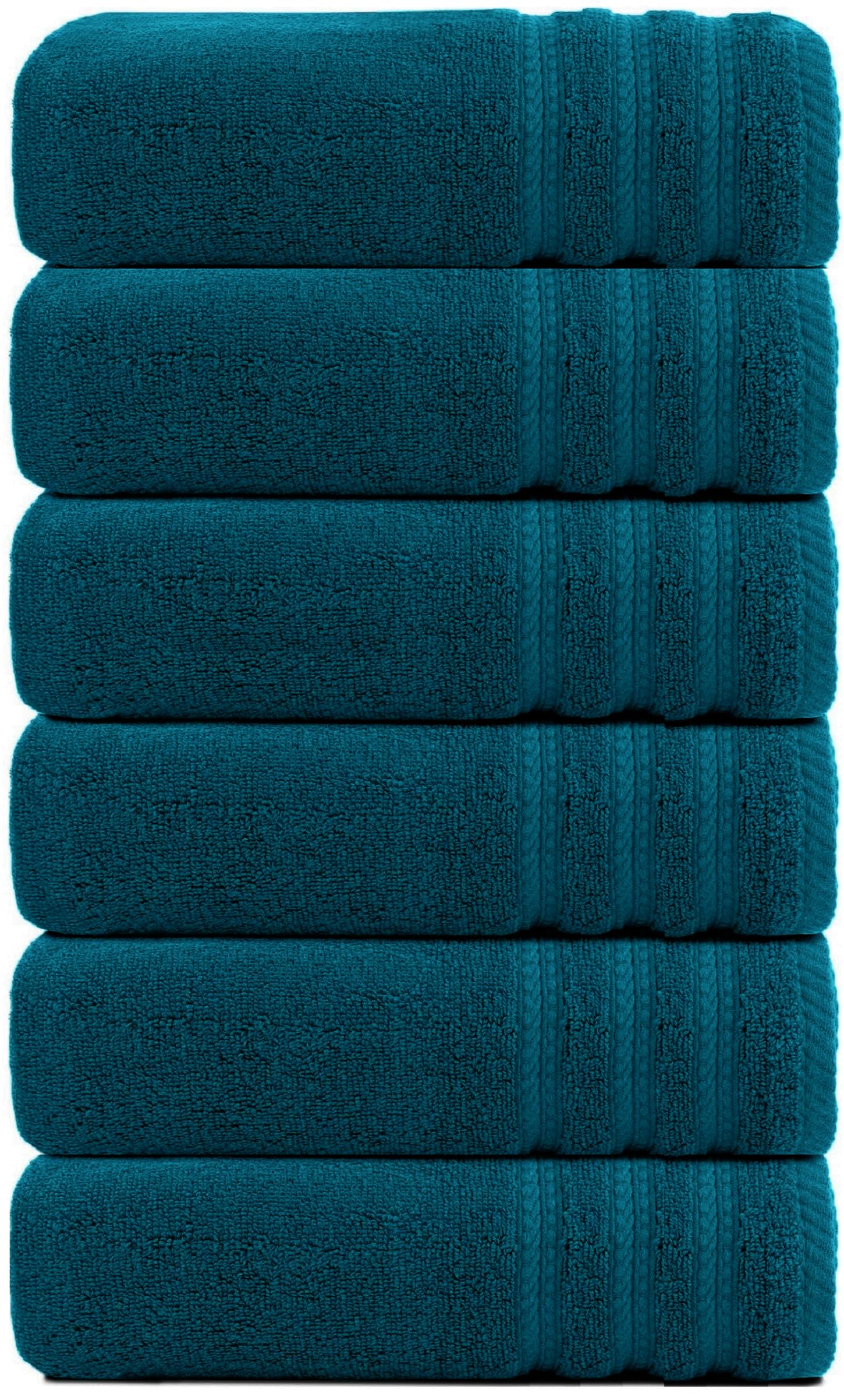 Wovenwonder Blue Lagoon Jumbo Bath Towels 6 Pack 100% Egyptian Cotton Bath Sheets (75X150cm) Highly Absorbent Towel Set 500-Gsm (Blue Lagoon)
