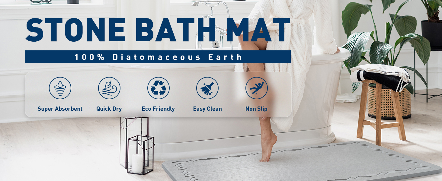 Amazon.com: AMOAMI Upgraded Waffle Bath Mat, Super Absorbent Non