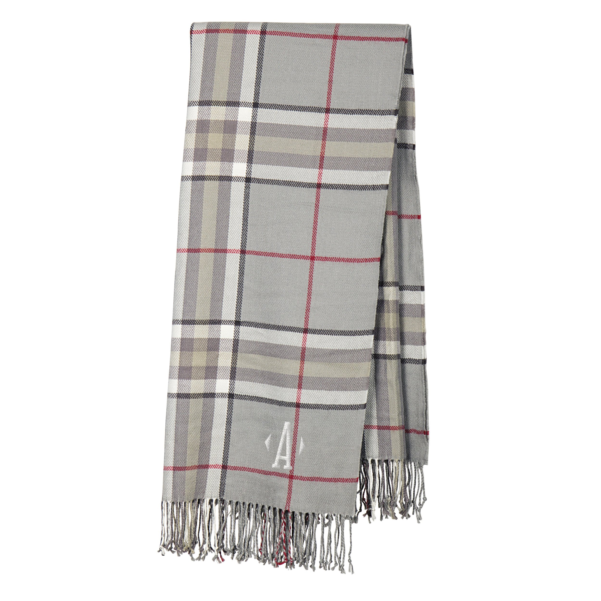 Cathy's Concepts Personalized Grey Buffalo Check Throw