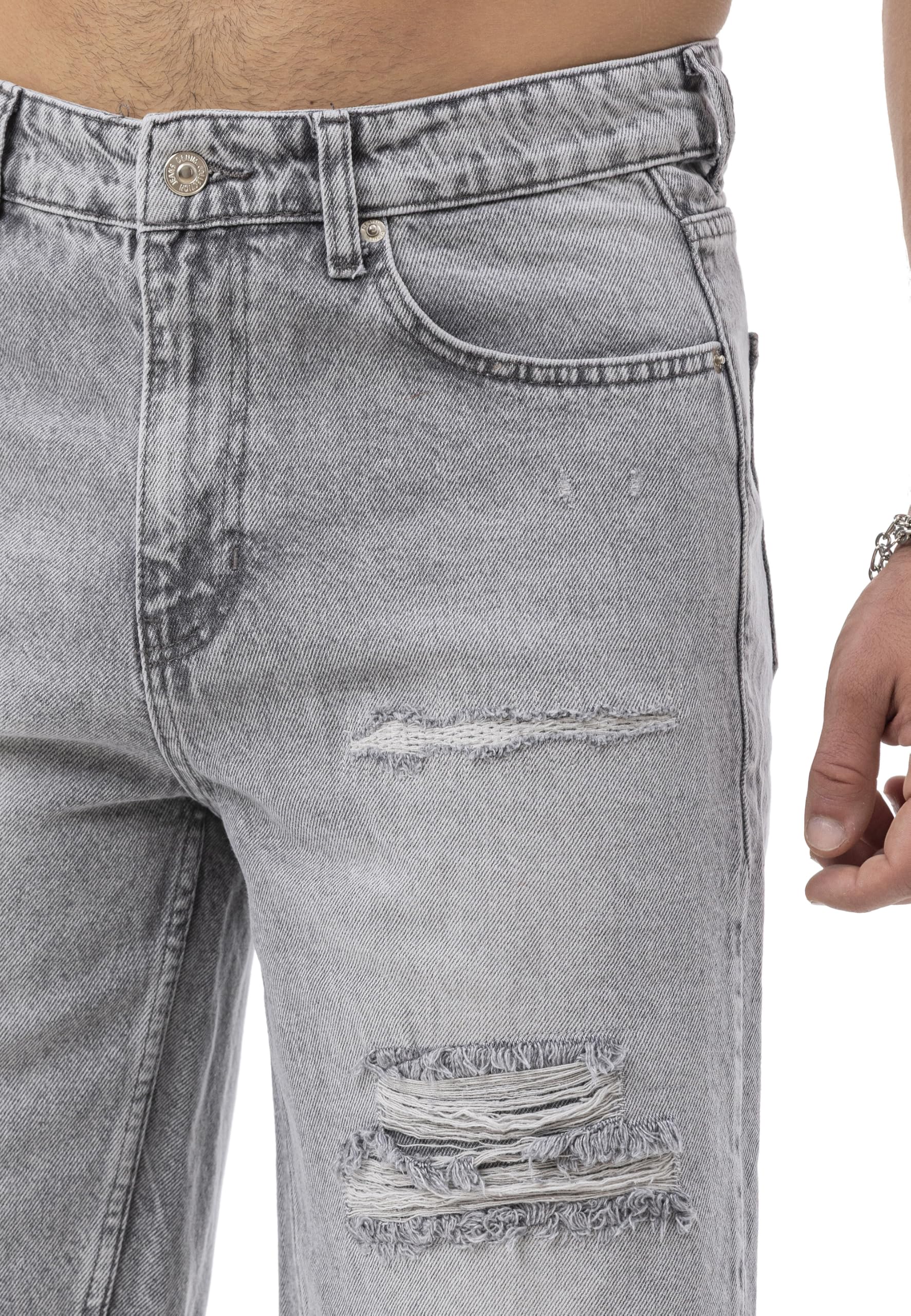 Redbridge by Spruce – Pantalones vaqueros cortos – Bermudas vaqueras con aspecto desgastado con detalles destrozados – Cómodos pantalones de verano de 5 bolsillos de algodón para ocio y ropa de calle