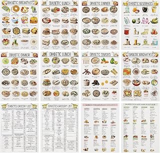 12 Pcs Diabetes Food List And Meal Planner Diabetic Chart 3 Count Plan Charts Guide Low Carb Counting Cheat Sheet Laminated Of Foods