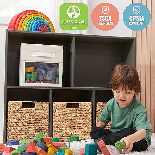 Miniatura 6 de ECR4Kids Streamline - Armario de almacenamiento de 5 compartimentos, 30 pulgadas, muebles de aula, gris lavado