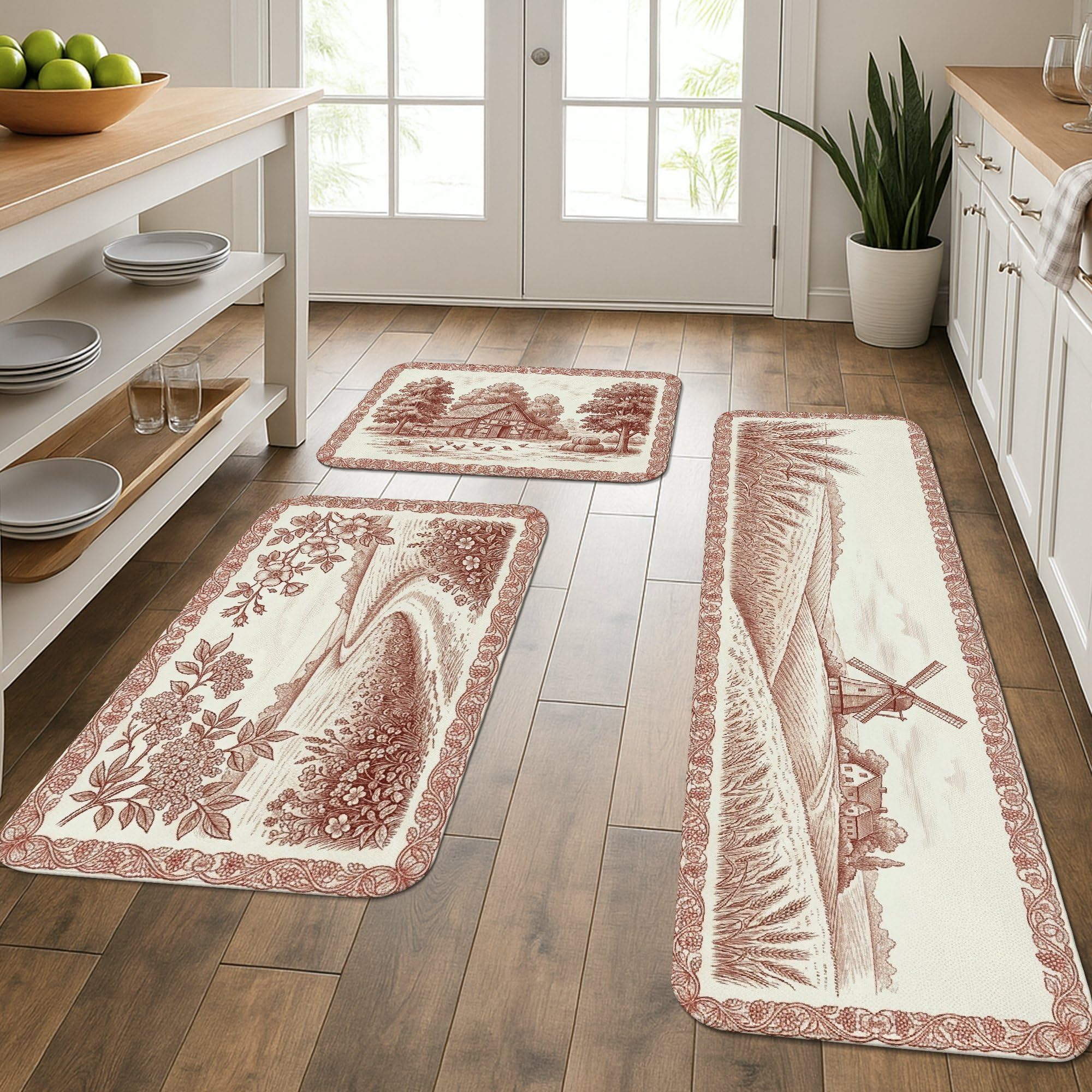 Tapis de cuisine rustiques confortables Winnowing : tapis de sol rembourrés et lavables