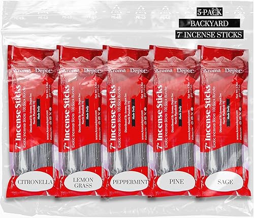 Miniatura 18 de Aroma Depot 5 varillas de incienso más populares de 7 pulgadas, juego variado de 500 unidades, 7 pulgadas de largo, 5 paquetes de 85 a 100 varillas