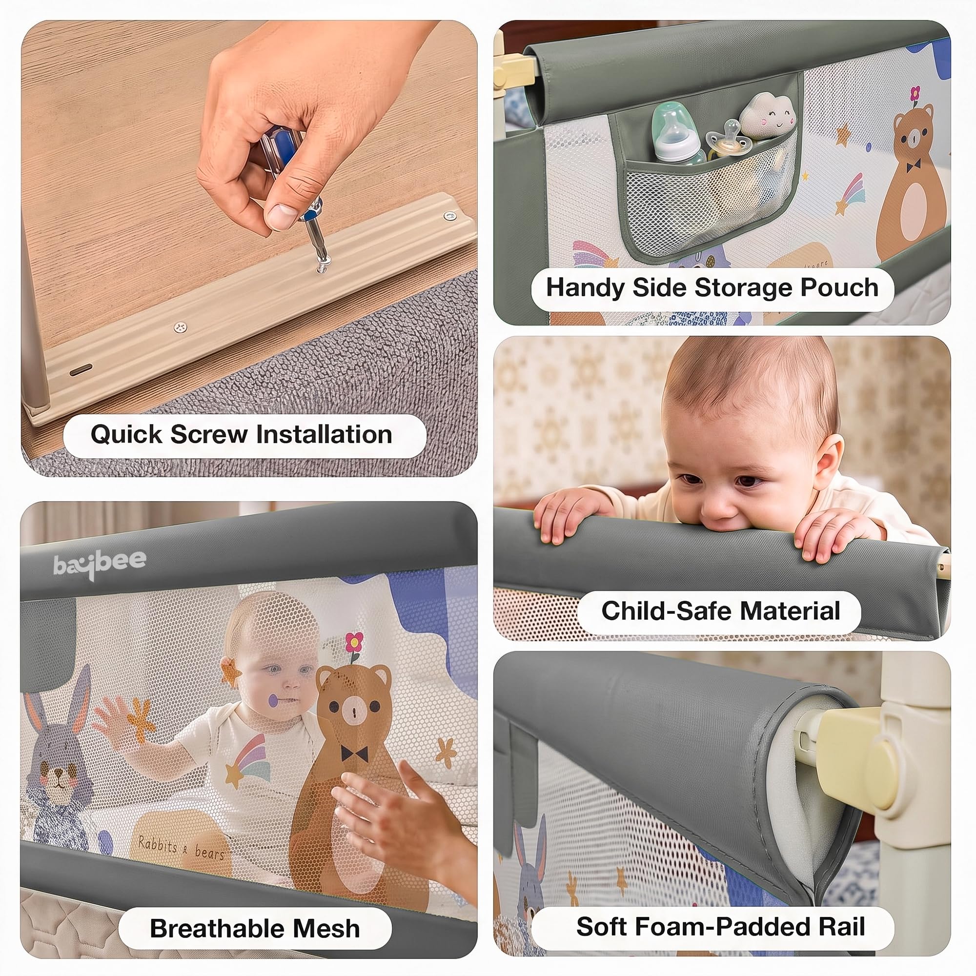 Baby Bed Rail Safety Guard - Prevent Falls! -6 Baby Bed Rail Safety Guard - Prevent Falls! -6