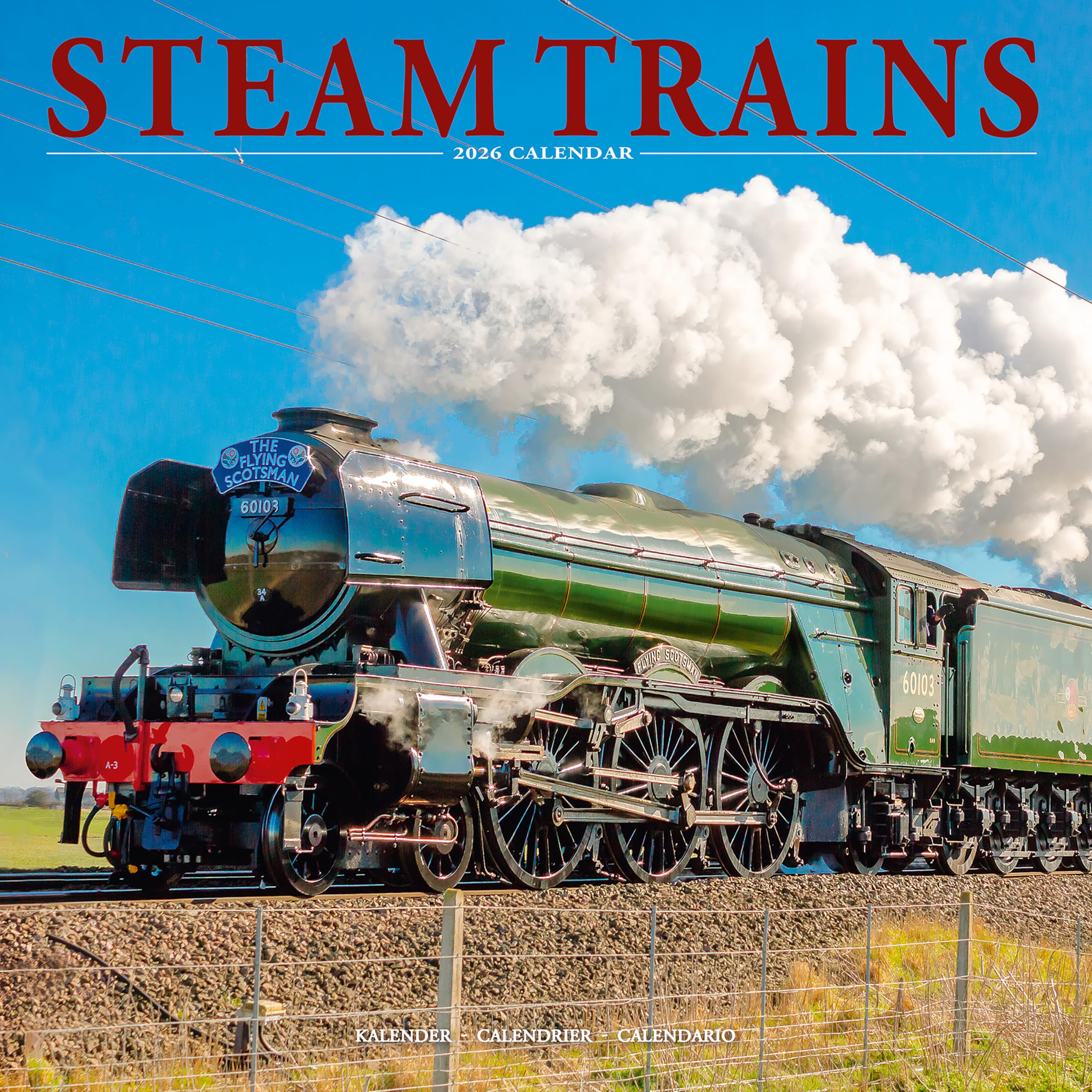 Steam Trains 2026 Calendar | Square Wall Calendar | Train, Steam Railway Gift | Plastic Free Packaging | by Avonside Publishing