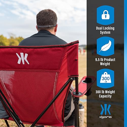 Miniatura 4 de Kijaro Paquete de sillas de camping portátiles de doble bloqueo, silla plegable versátil, silla deportiva, silla para exteriores y silla de césped