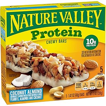 Nature Valley Protein Granola Bars, Coconut Almond, Snacks Bars, 5 ct
