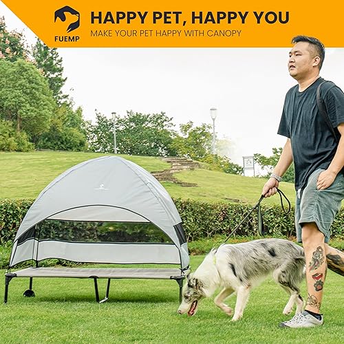 Miniatura 7 de Cama elevada para perros con dosel  Bolsa de viaje incluida Cama portátil para perros de tamaño XL  Patas antideslizantes ampliadas y resistente a
