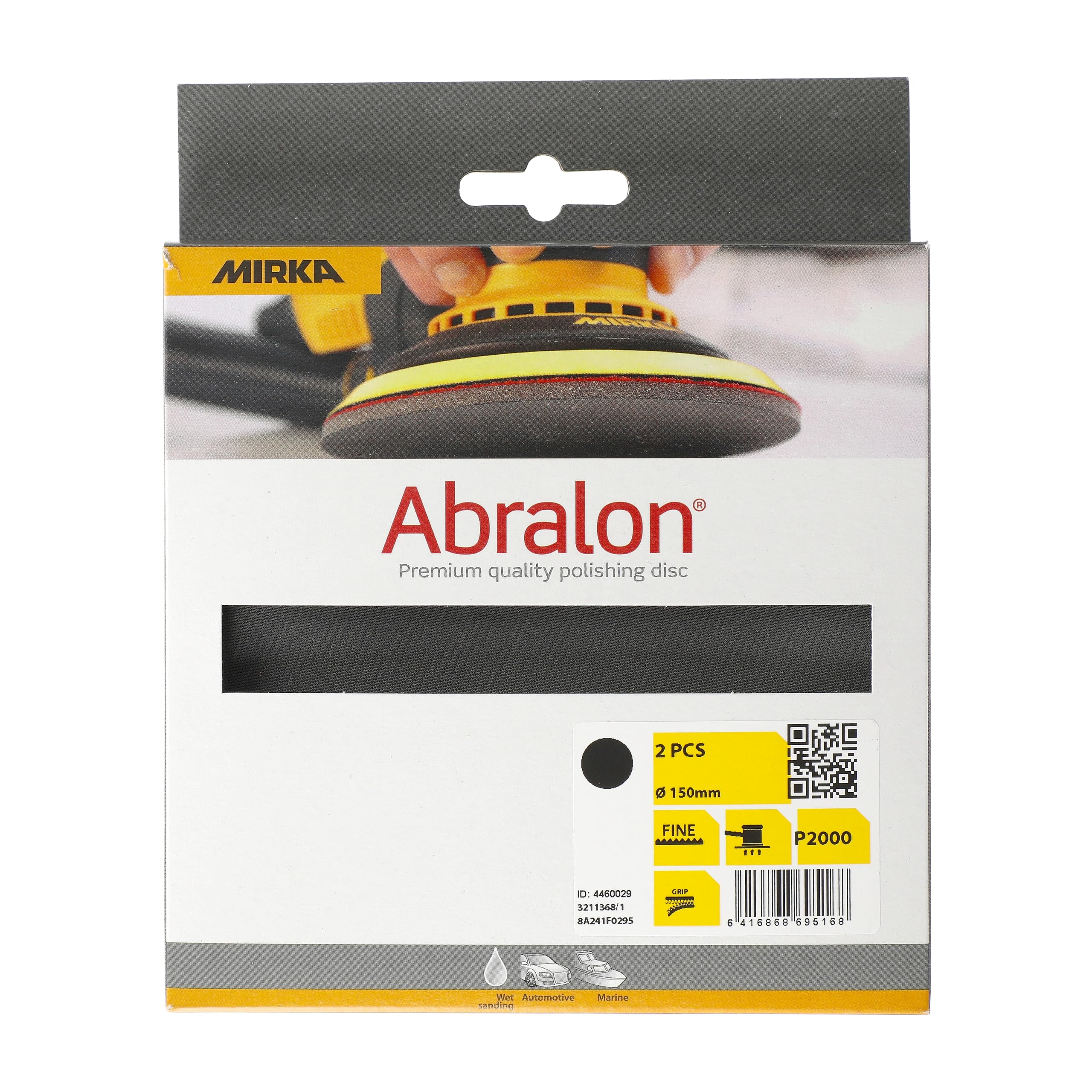Mirka Abralon Sanding Discs/Polishing Discs Ø 150mm / Hook & loop / 2000 grain / 2 pack/for sanding and polishing lacquer, wood, plastics