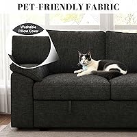 Vista 8 de Sofá modular de 108 pulgadas con cama extraíble, sofá modular en forma de U de 7 asientos con almacenamiento, sofás seccionales para sala de estar