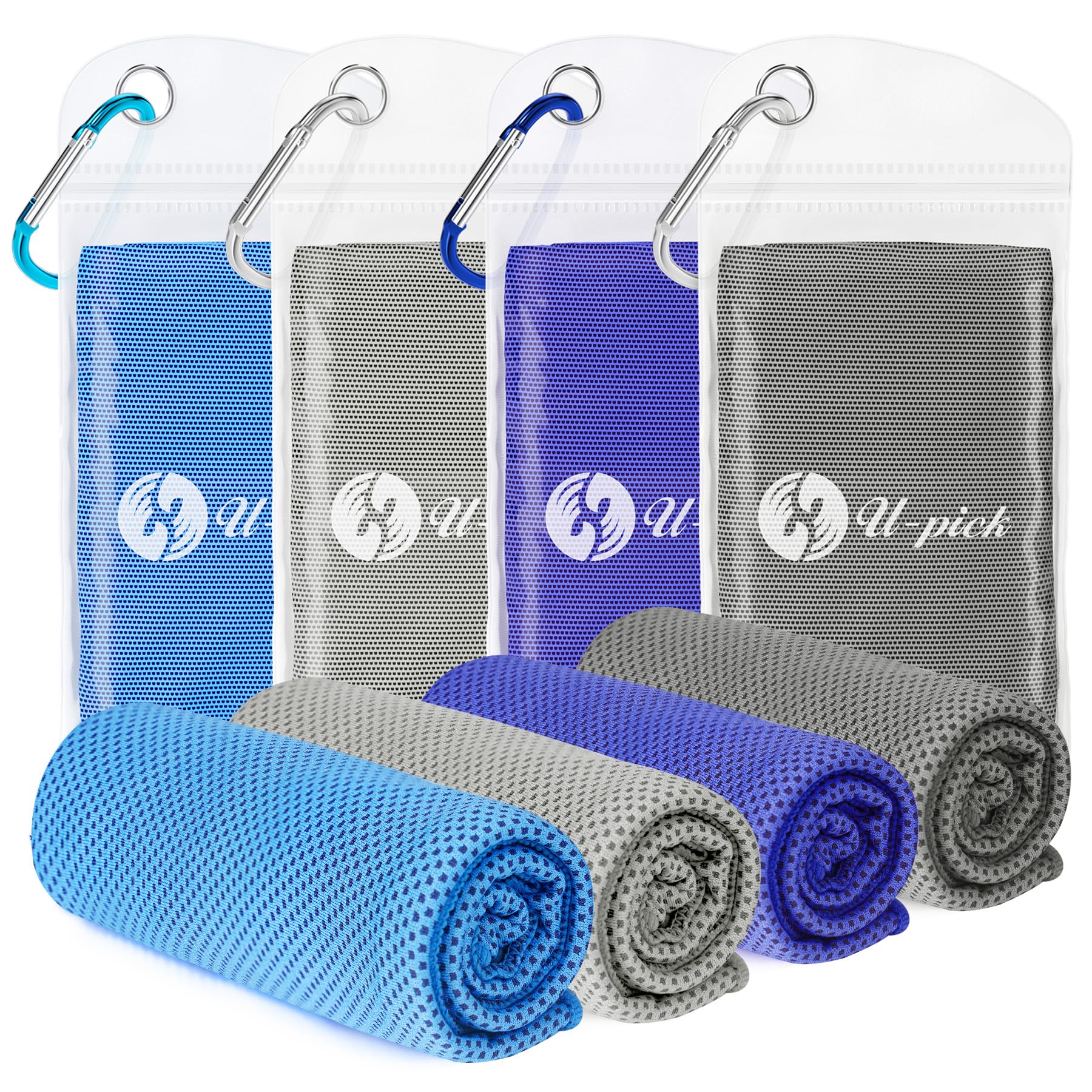 U-pick Cooling Towels for Hot Weather, Soft Instant Cold Breathable Towel, Chilly Rags for Neck, Sweat Towels for Gym, Yoga, Golf, Tennis, Workout, Travel & More Activities