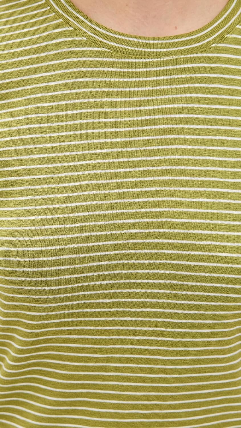 Vince Women's Striped Elbow Sleeve Crew Tee - Image 6