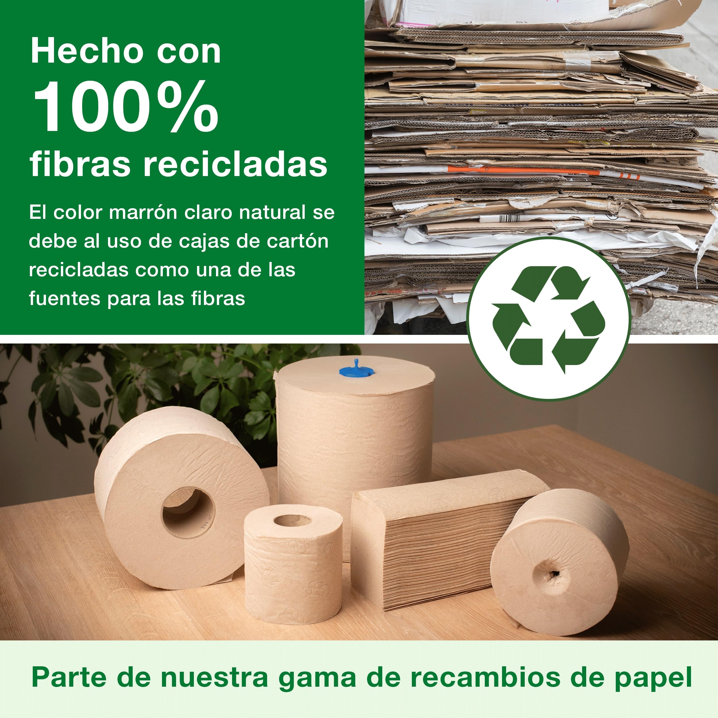 Tork Matic Toalla de Mano de Papel Natural H1, Advanced, Toallas de Papel Antirroturas, 2 capas, 6 × 150 m, 290099