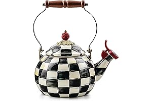Courtly Check Enamel Whistling Tea Kettle by MACKENZIE-CHILDS