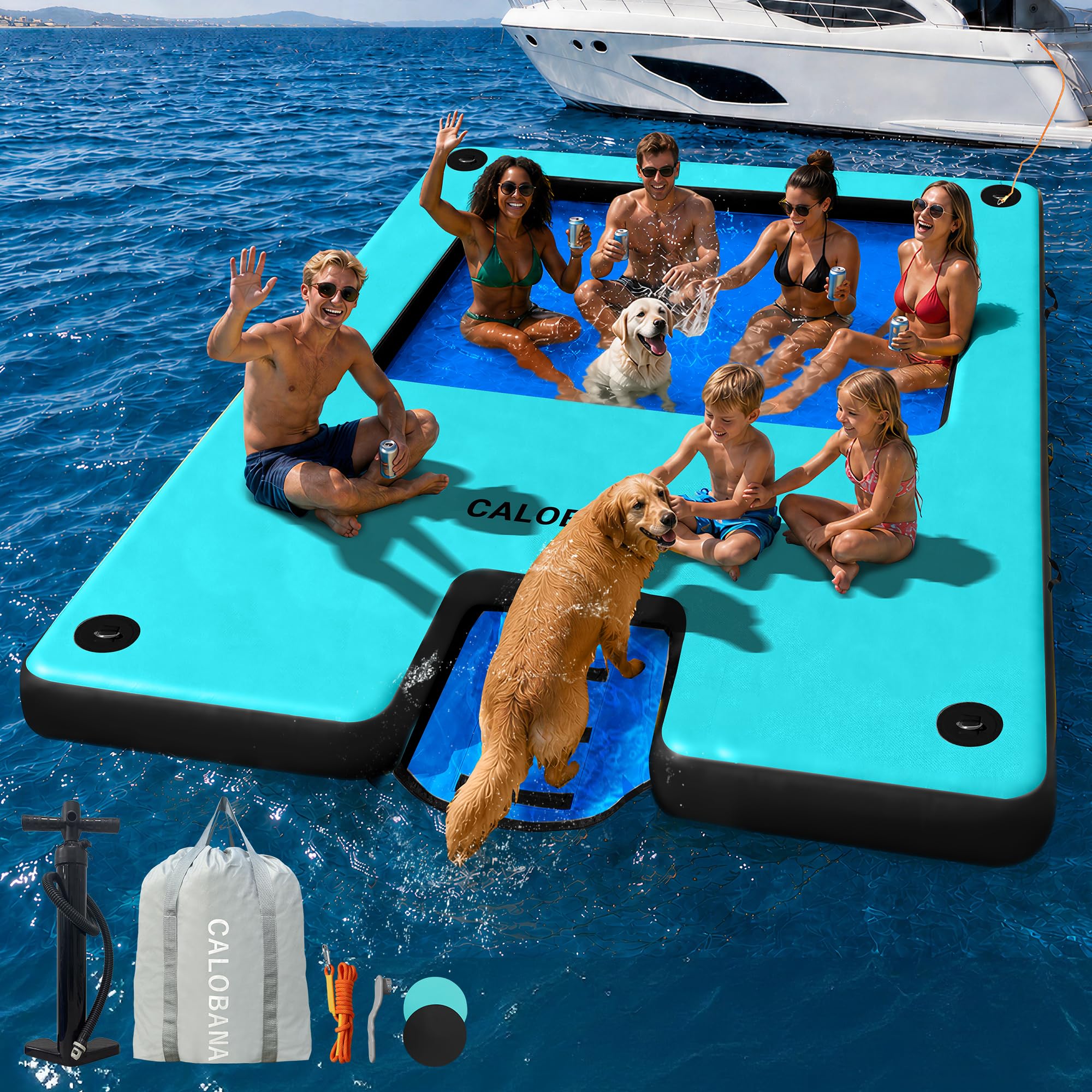 CALOBANA Inflatable Dock with dog ramp