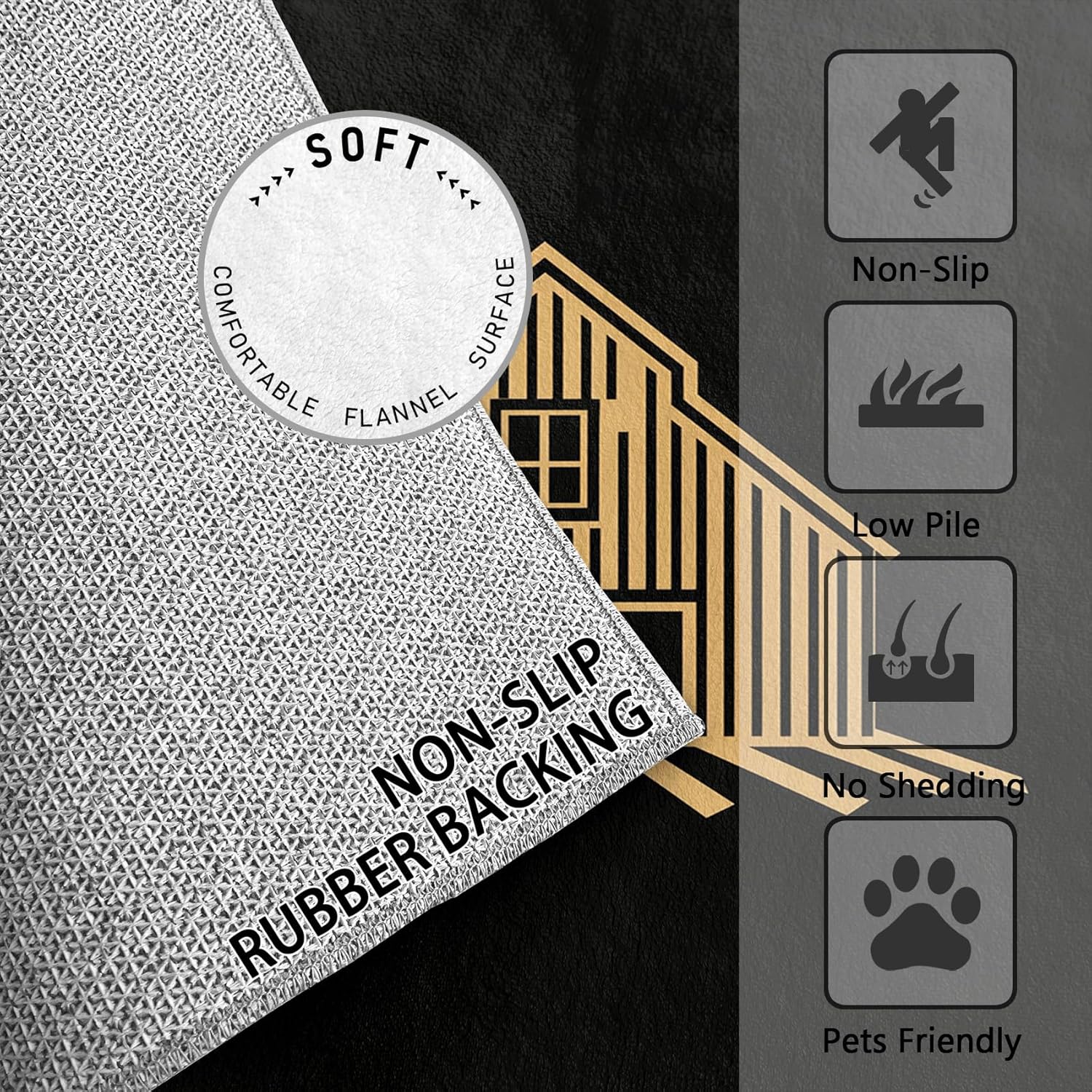 Barn Decor - Farmhouse Rug, 2x3 ft Washable Non-Slip Stain Resistant Rustic Area Rug, Minimalist Carpet for Entryway, Front Door, Kitchen, Bedside, Barn Farmhouse Home Decor & Gifts