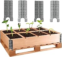 Vista 3 de Bisagras de collar de paleta de 8 pulgadas, kit de 4 soportes de esquina elevados para cama de jardín para camas elevadas de profundidad