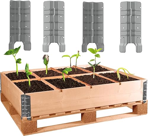 Miniatura 3 de Bisagras de collar de paleta de 8 pulgadas, kit de 4 soportes de esquina elevados para cama de jardín para camas elevadas de profundidad