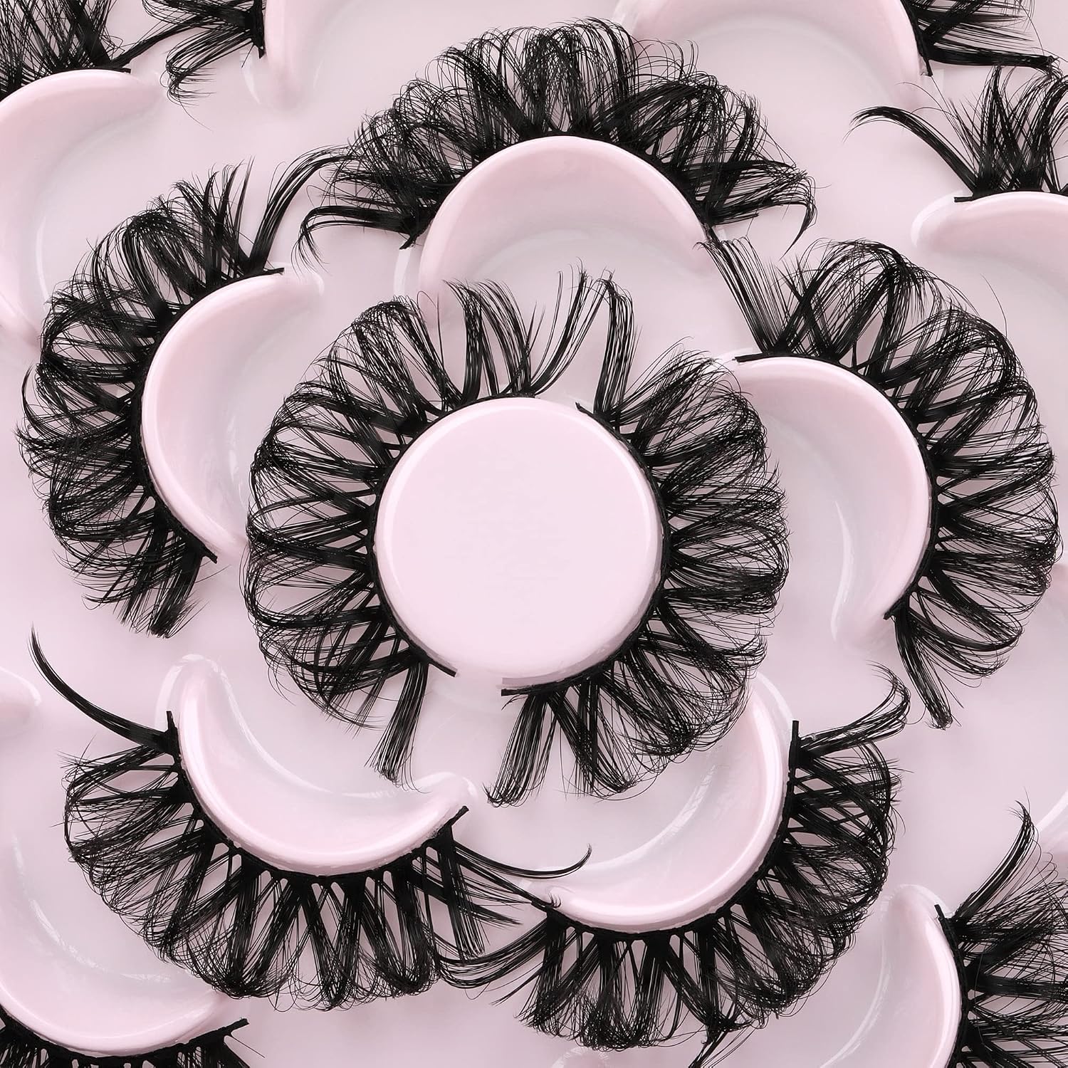 Eyelashes Dramatic Curly Faux Mink Lashes Wispy Russian Mega Volume Strip False Eye Lashes 10 Pairs