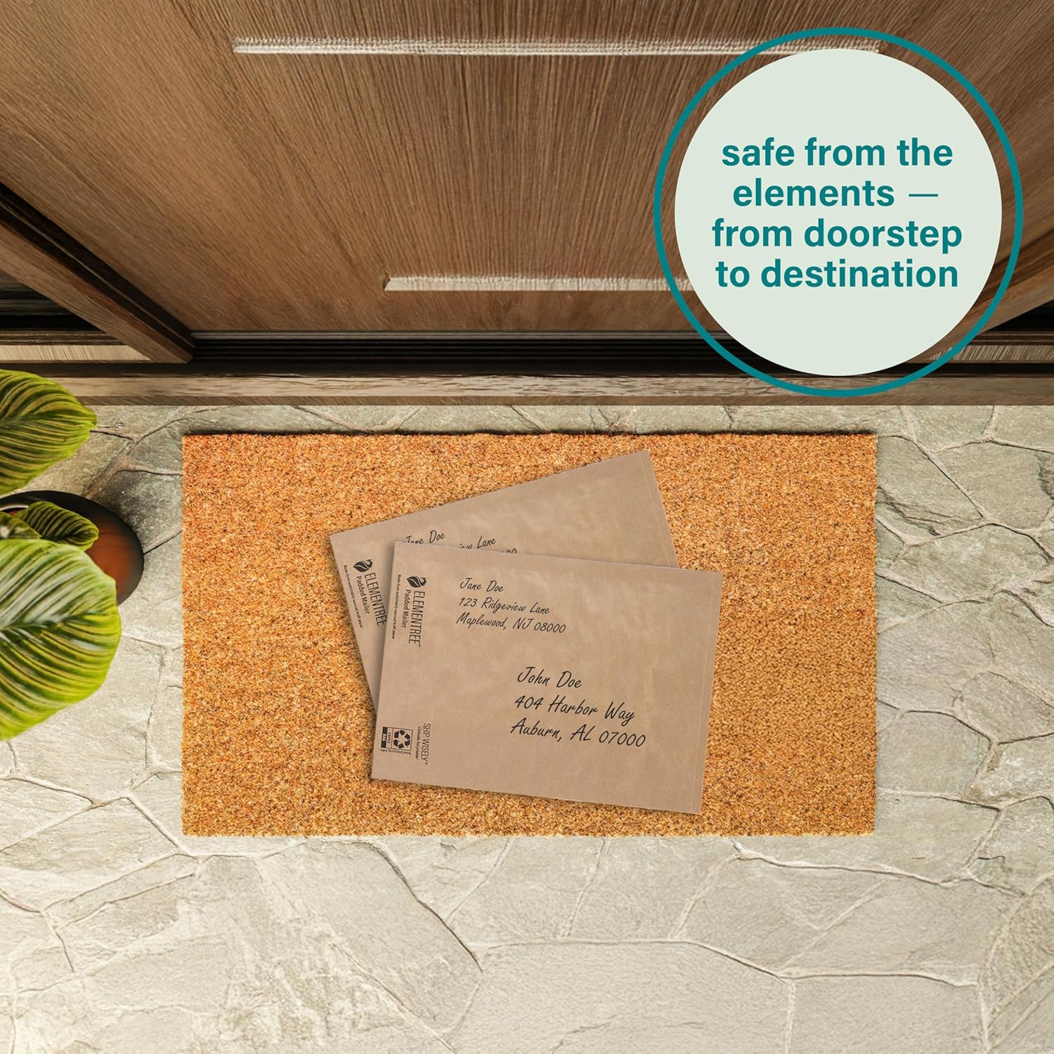 Elementree Small Recyclable Kraft Paper Padded Mailers 7" x 9" (Size #0) - 50 Brown Padded Mailing Envelopes - Flexible Padded Envelope Inner Eco-Cushioning - Made in the USA (01910)