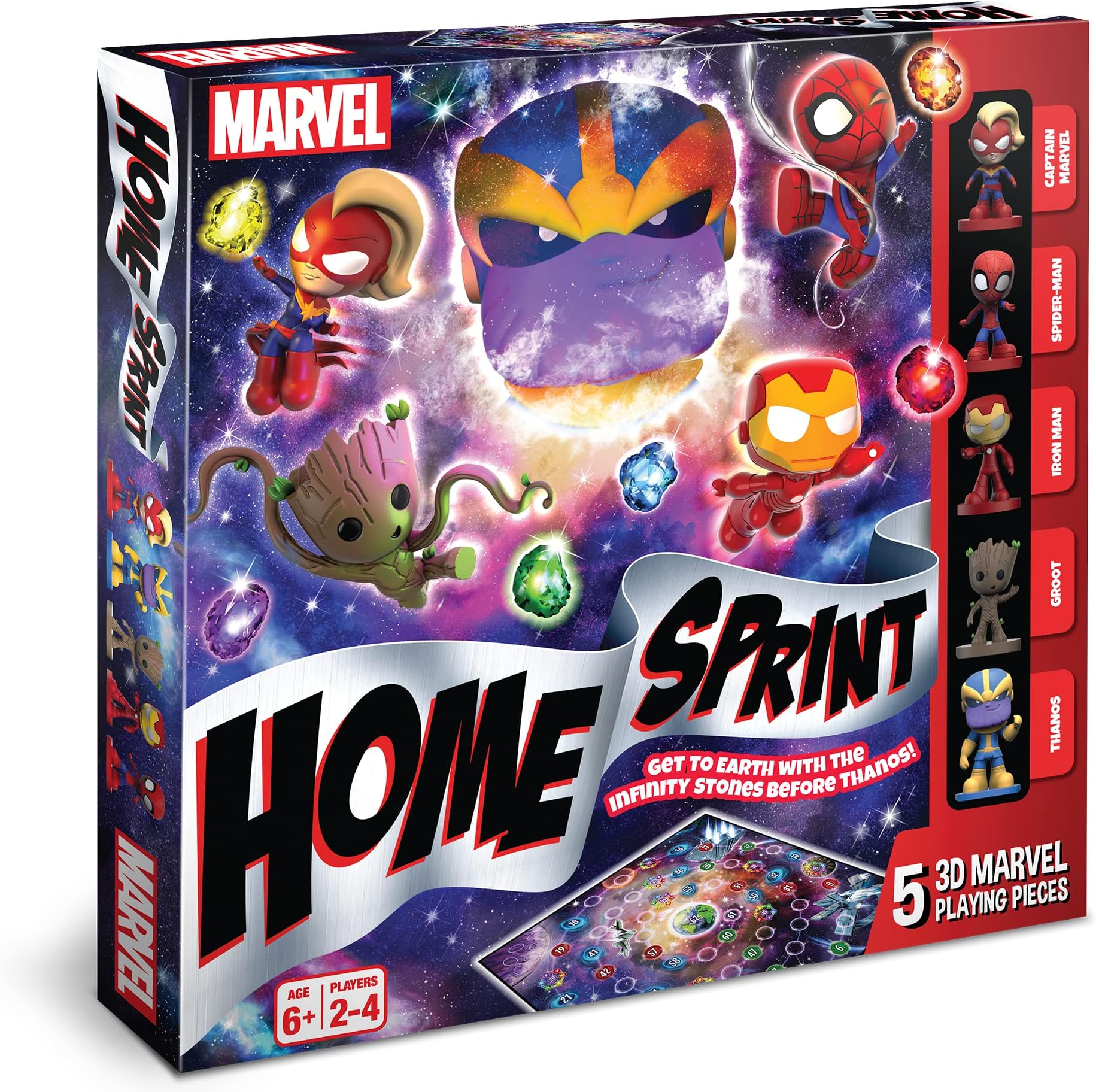 Demacia Cartamundi Marvel Home Sprint Board Game, 5 Marvel Playing Pieces Included, Family Friendly Game, Great Gift For Kids, Ages 4+