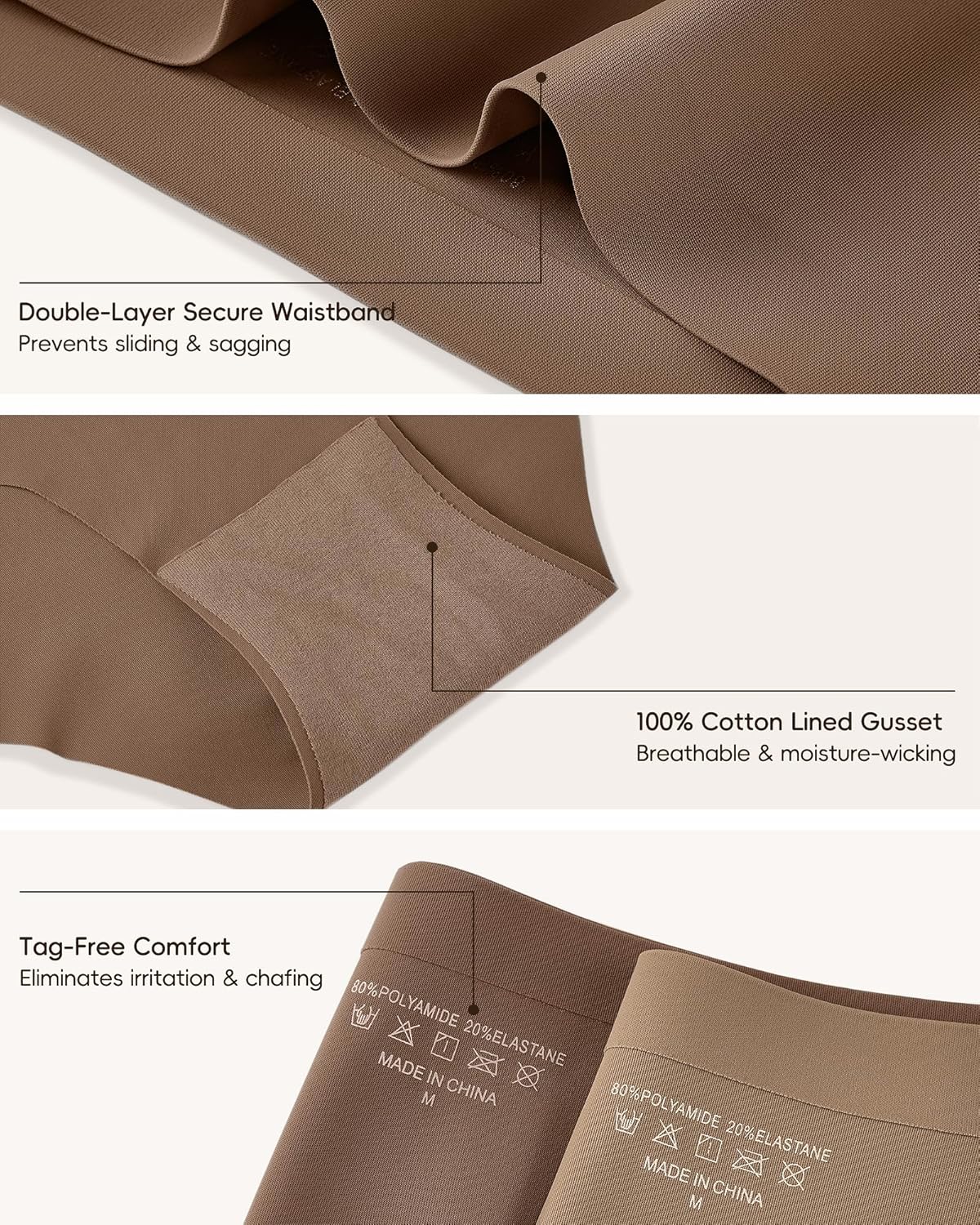 Seamless Underwear for Women No Show No Panty Line Womens Panties High Waisted Ladies Comfortable Briefs 5 Pack - Image 8