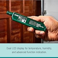 Vista 3 de Extech 445580 Bolígrafo de humedad y temperatura con sensor de respuesta rápida, memoria mínima/máxima, pantalla LCD dual, higrómetro de bolsillo