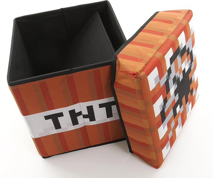割引クーポン対象品 マインクラフト ジョイントマット 収納スツールbox 草ブロック Tnt 21公式店舗 Uristy Ua