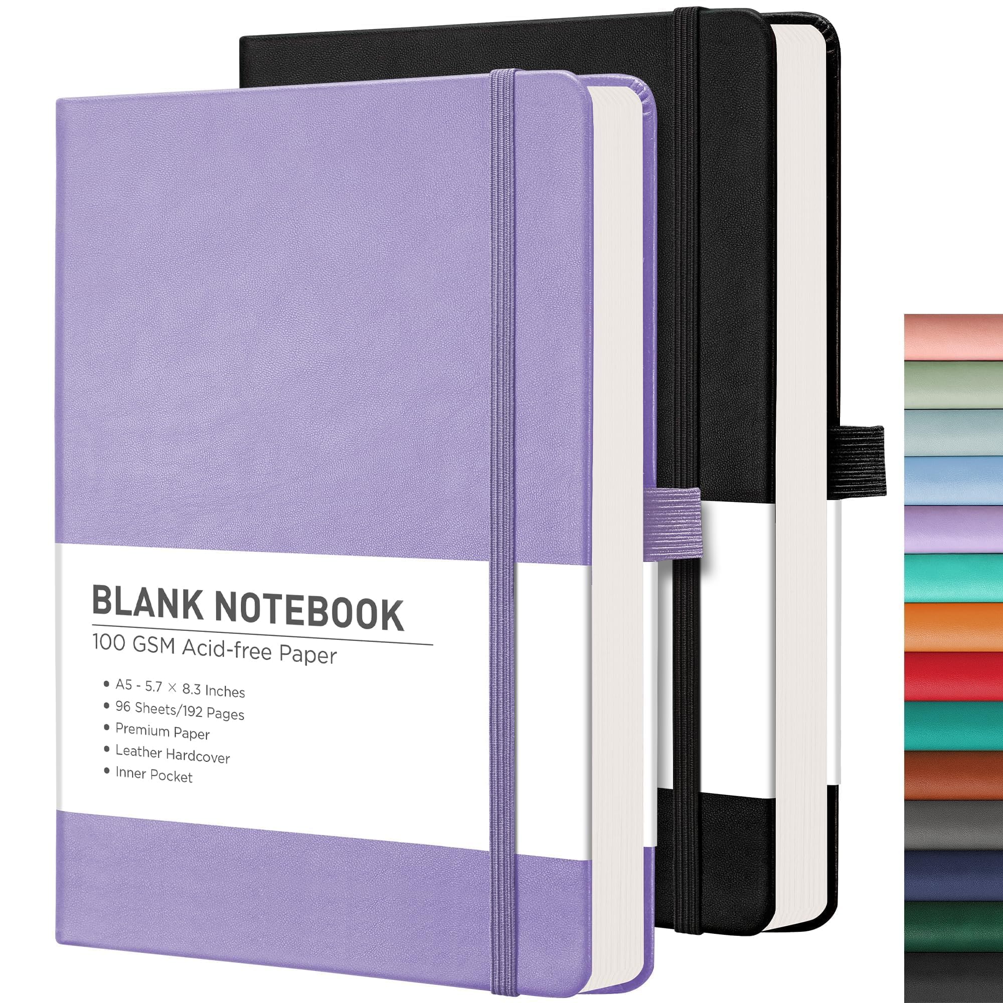 Carnet de notes vierges A5 RETTACY en cuir avec papier sans acide