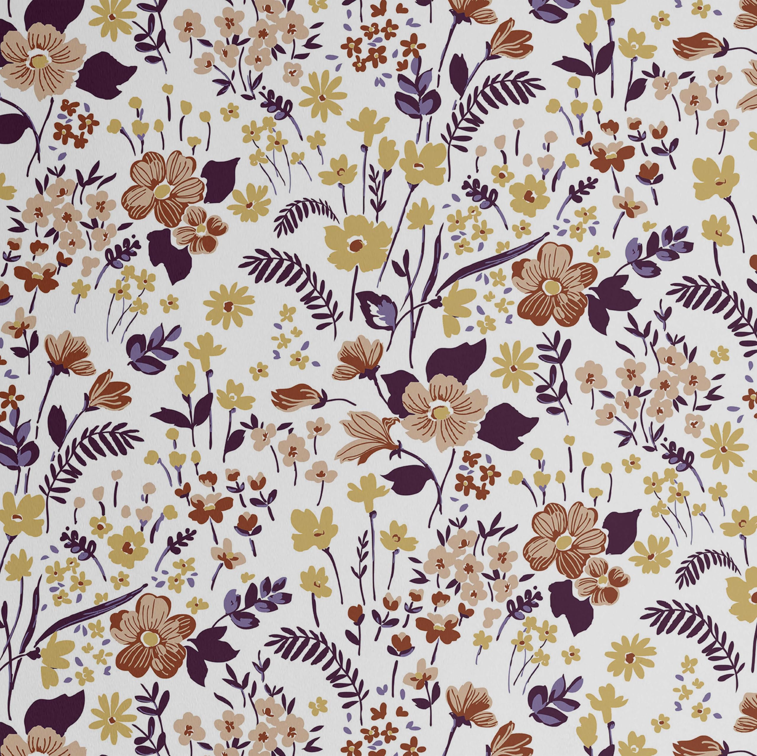 Papier peint contact à mini-fleurs pour relooker un mur de salon ou meuble