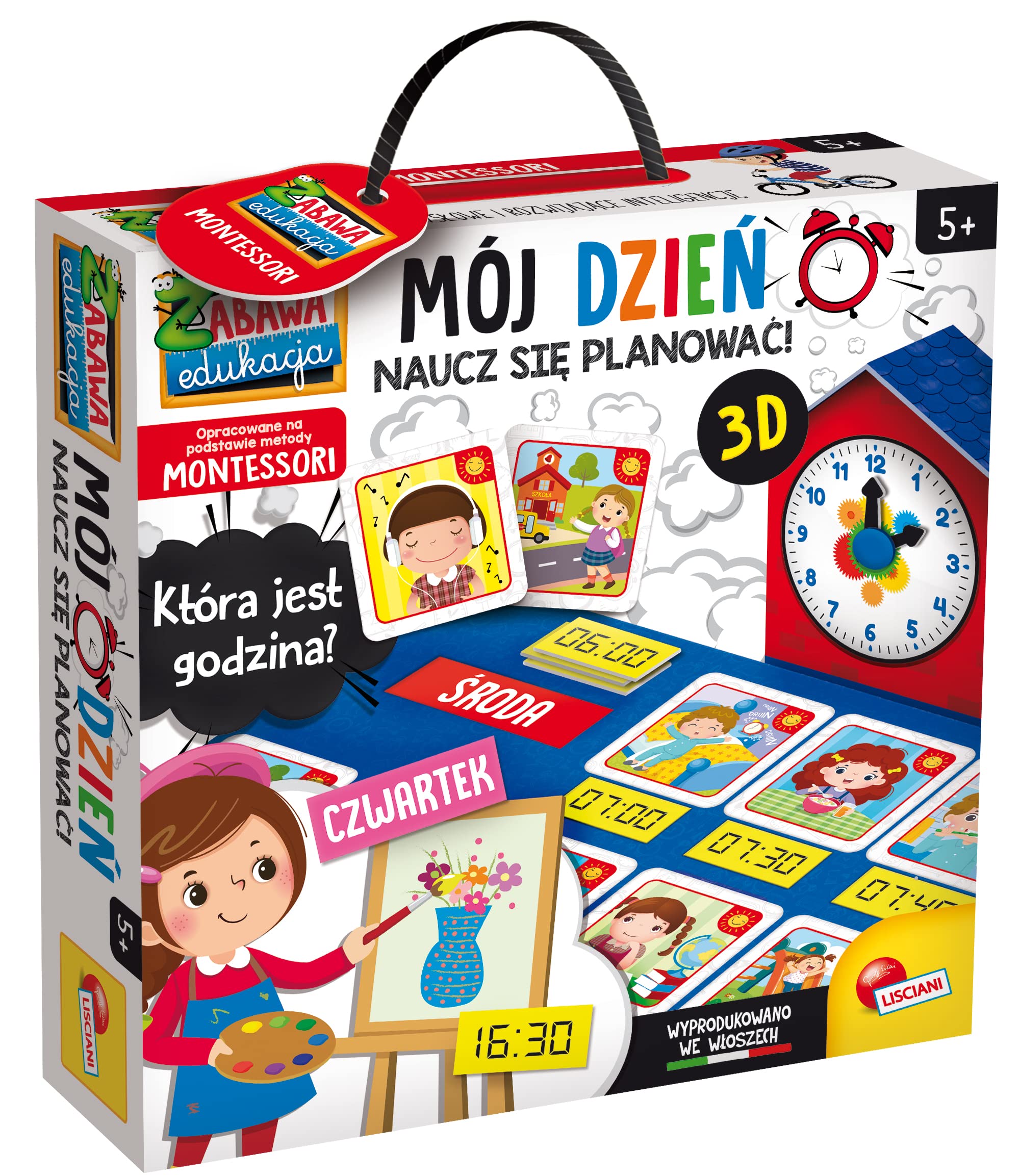 Lisciani Montessori Mein Tag – Plan Learn!, Jeu pour enfants, saisons, temps, calendrier, heure, 5+